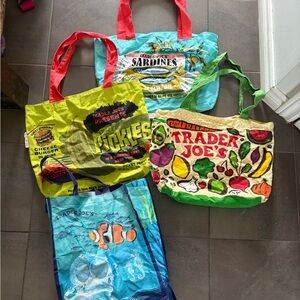 Trader Joe's Colorful Reusable Tote Bags Set